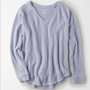 American Eagle Long Sleeve Waffle Top